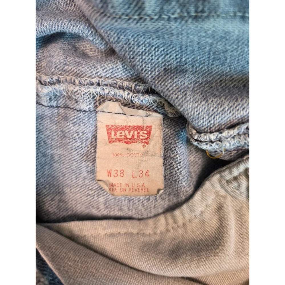 Vintage 90s Levis 501xx Jeans Mens 38x34 Light Wash Blue Denim Made in USA